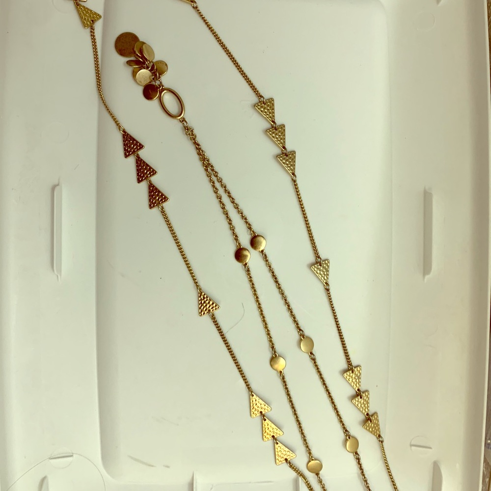 Long gold necklaces
